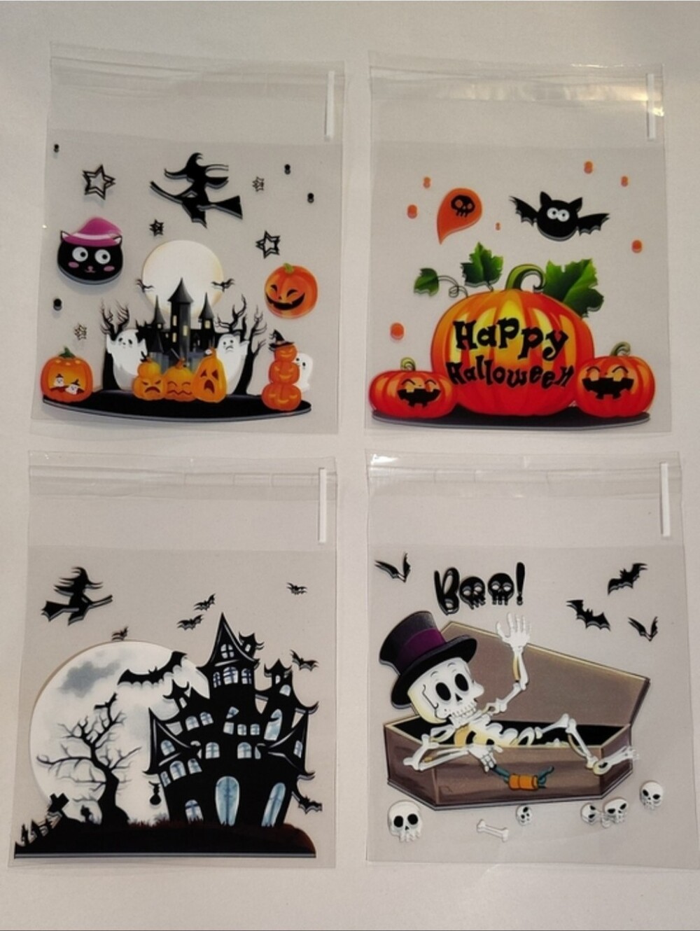 Halloween Theme Snack Bags - Orange & Black Spooky Mix Designs